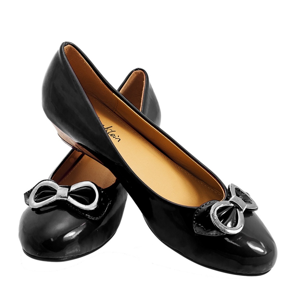 Tory Klein Women Bow Wedge Pumps, Black, b-1340
